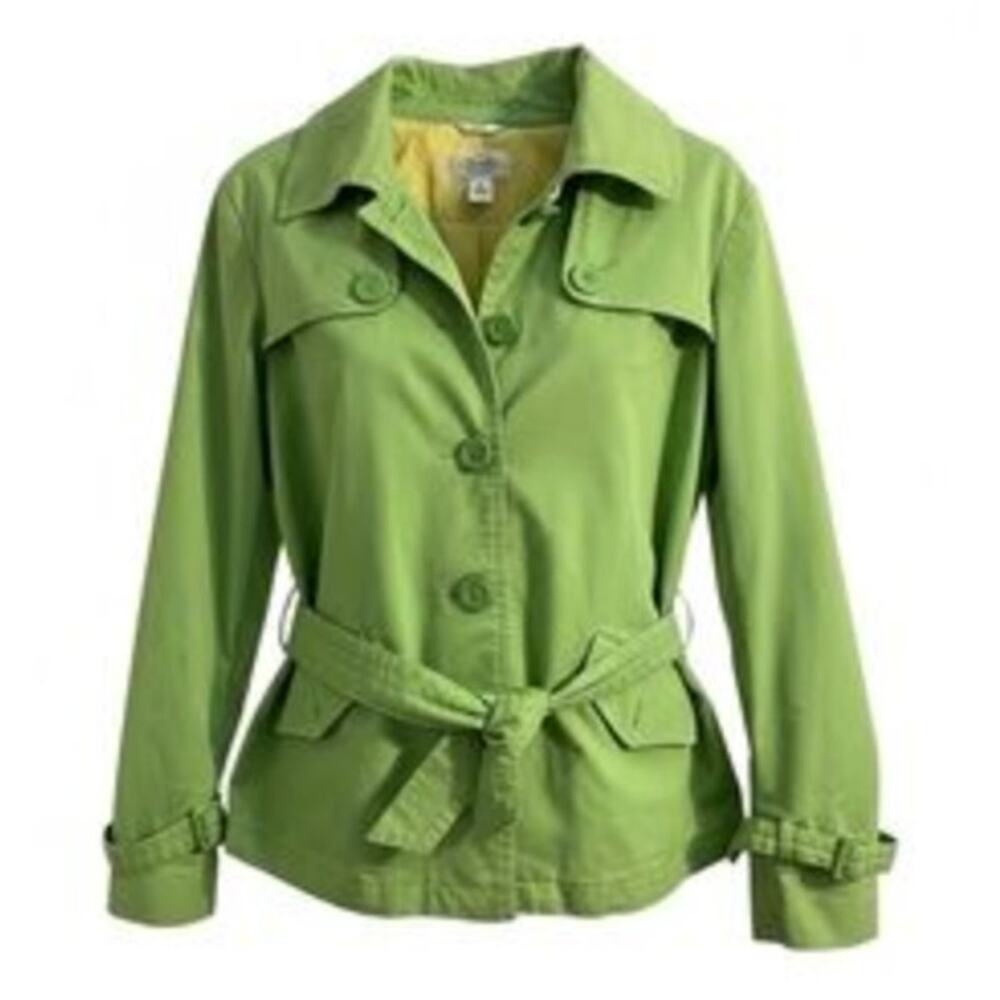 TALBOTS Green Collared Spring Blazer Jacket // 12 Petite